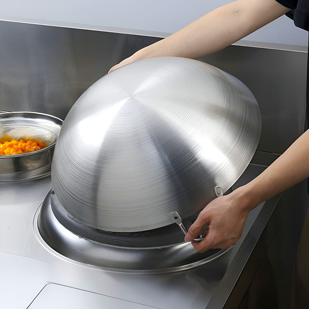 SOGA 47cm Stainless Steel Kitchen Cooking Wok with 2 Sturdy Handles