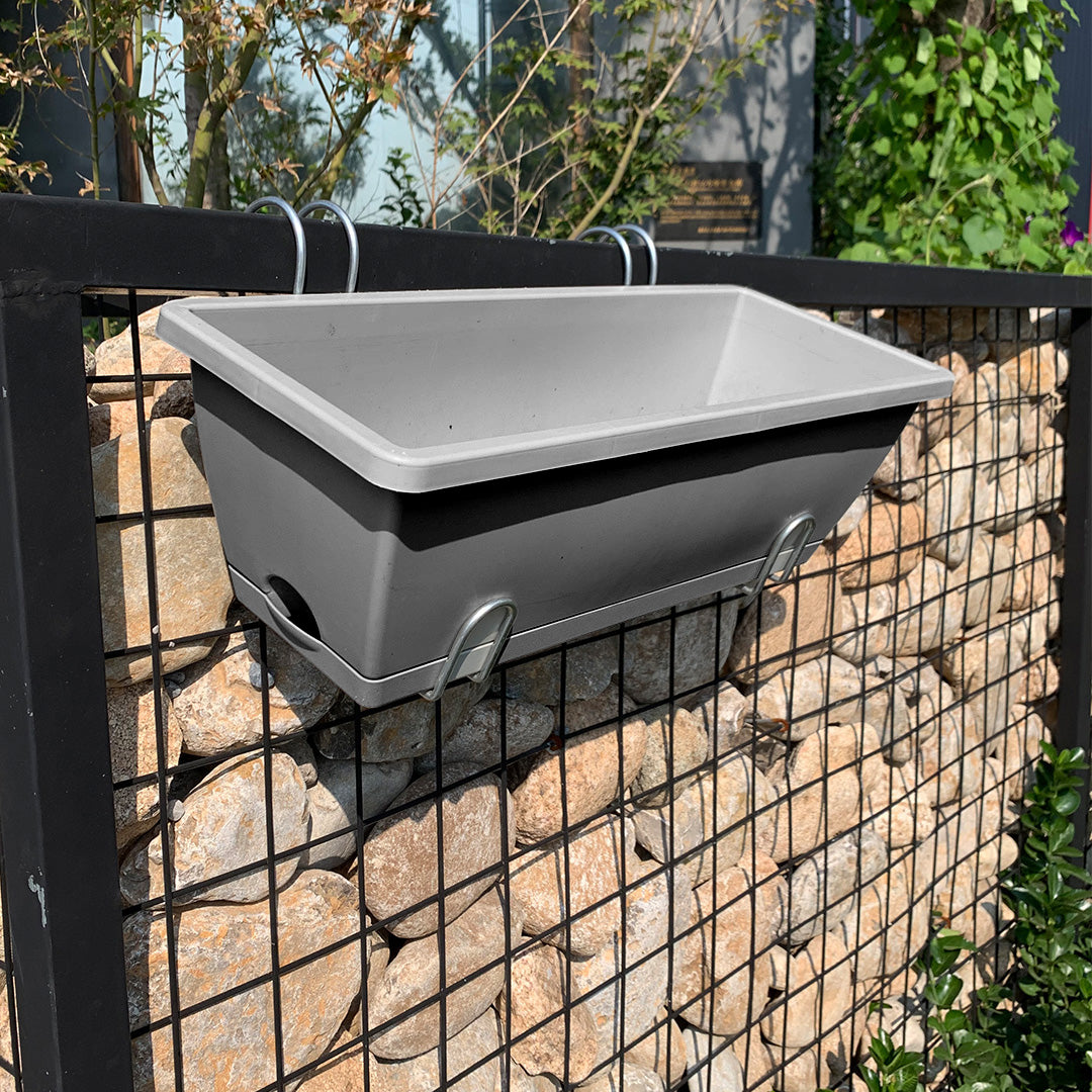 49.5cm Gray Rectangular Vegetable Herb Flower Planter Box Set of 4