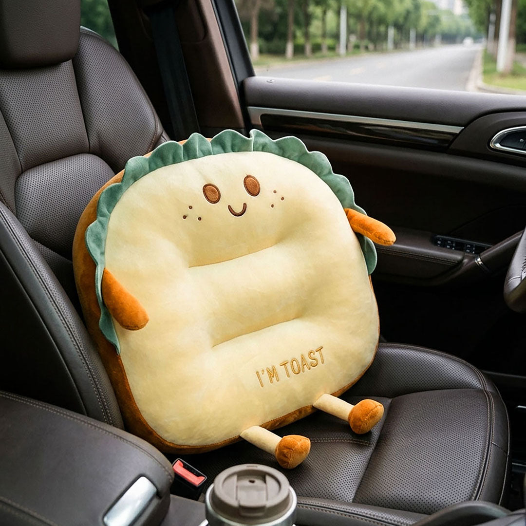 Smiley Face Toast Bread Cushion