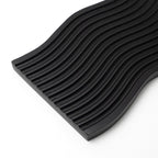 SOGA 39cm Black Ribbed Beech Wood Serving Tray