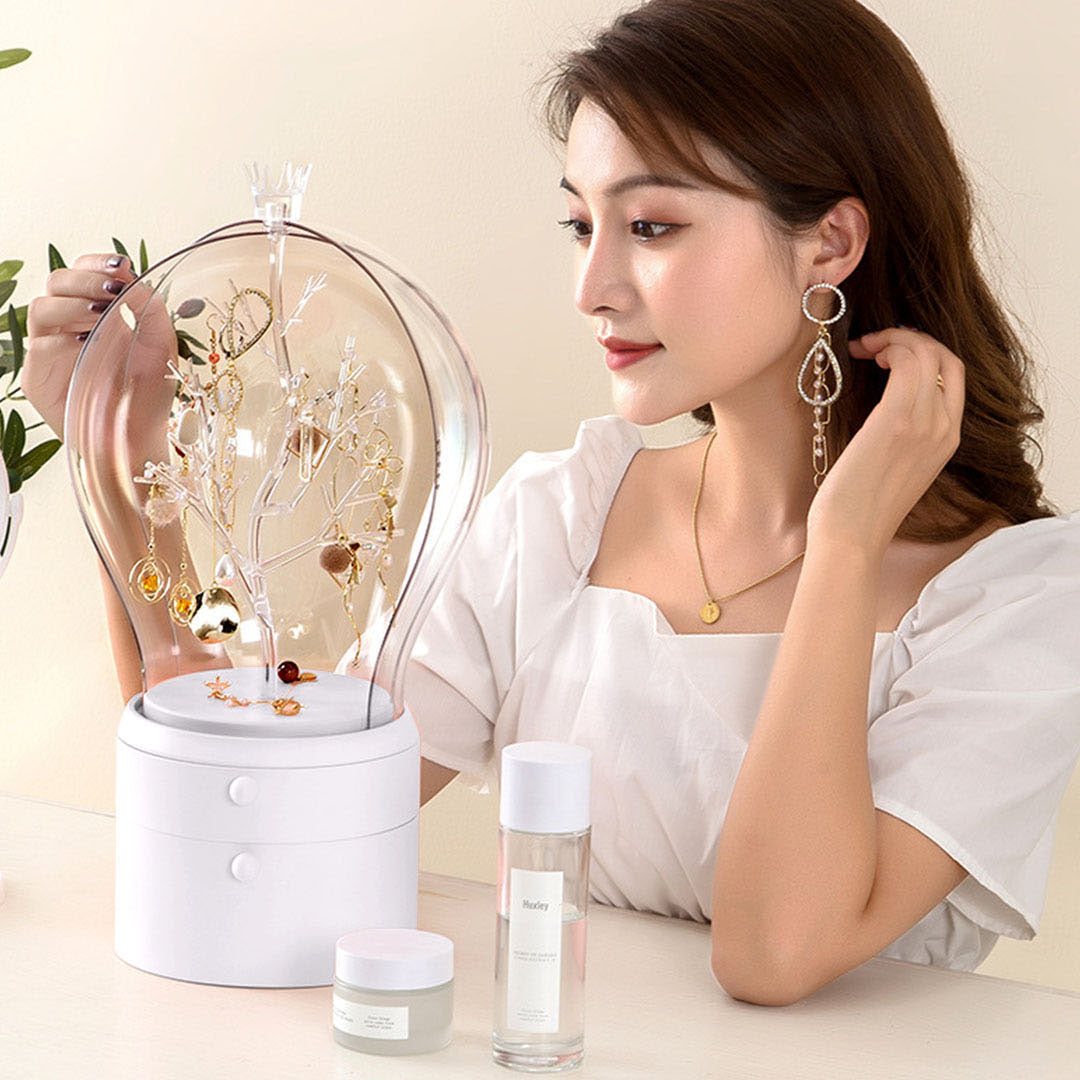 White 360 2 Layered Jewelry Storage Box Waterproof
