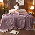 Light Purple Throw Blanket Warm Cozy Double Sided