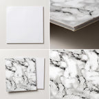 SOGA Peel & Stick Floor and Wall Tiles 60 x 60cm 10 Pack Black White Faux Marble