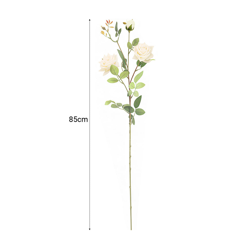 51cm Green Glass Floor Vase with 12pcs White Artificial Flower Set