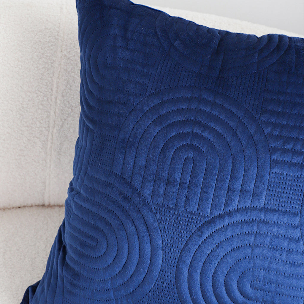 SOGA 50cm Blue Textured Geometric Pattern Decorative Throw Pillow