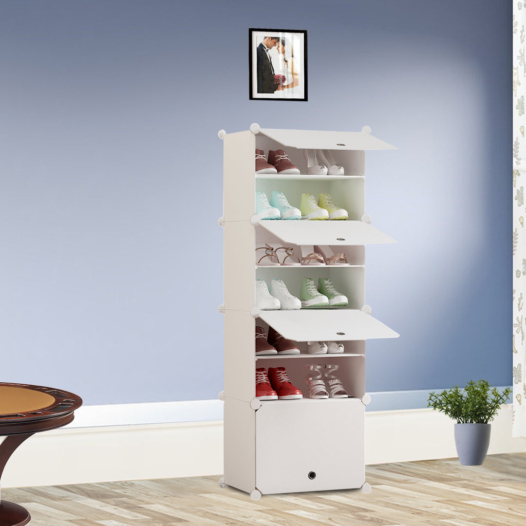 7 Tier White Shoe Rack Organizer