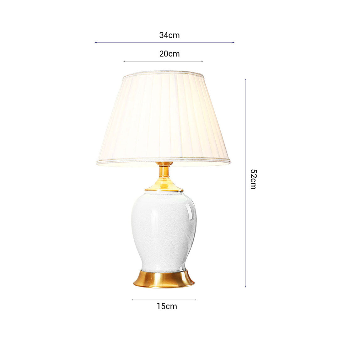 Ceramic Oval Table Lamp White