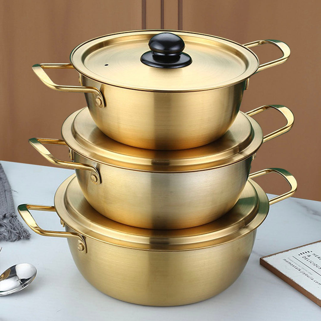 SOGA 16cm  Ramen Pot in Vibrant Yellow Crafted from Durable with Lid Kitchen essential