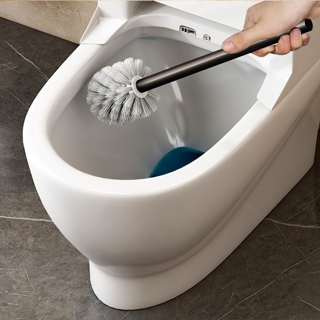 SOGA 27cm Wall-Mounted Toilet Brush – Black with Drain Holes