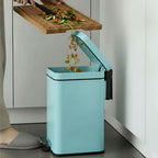 Foot Pedal Stainless Steel Trash Bin Square 6L Blue