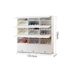 7 Tier 3 Column White Shoe Rack Organizer