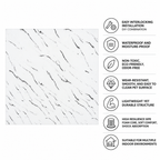 SOGA Peel & Stick Floor and Wall Tiles 30 x 30cm 10 Pack White Faux Marble