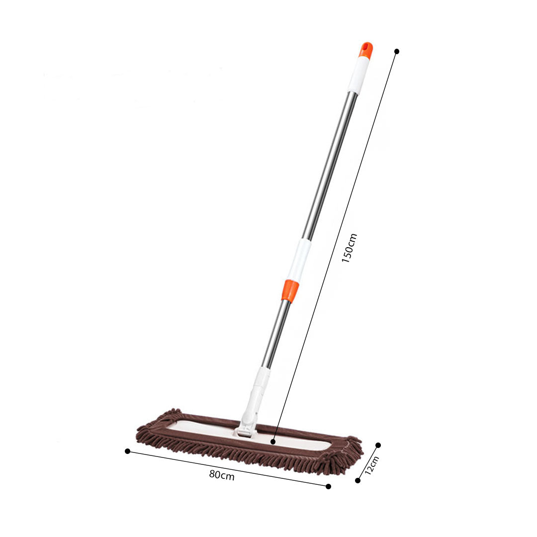 80x12 Coffee Microfiber Flat Mop Floor Cleaning Pads Rotating Dust Remover