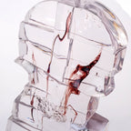SOGA 75cm Transparent Crystal Violin Fiberglass Sculpture with Artificial Marble Base for Modern Home Décor