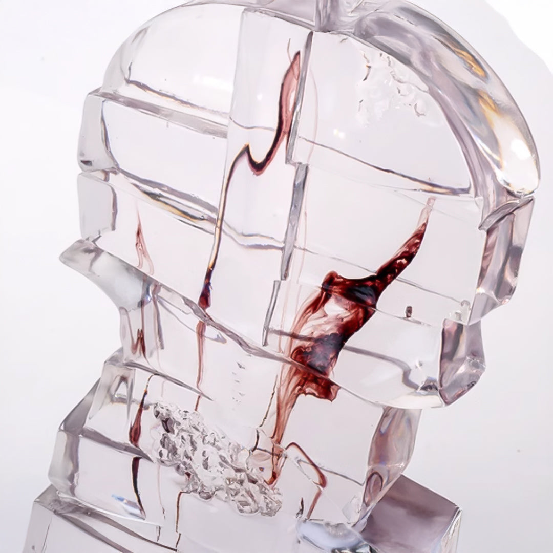 SOGA 75cm Transparent Crystal Violin Fiberglass Sculpture with Artificial Marble Base for Modern Home Décor