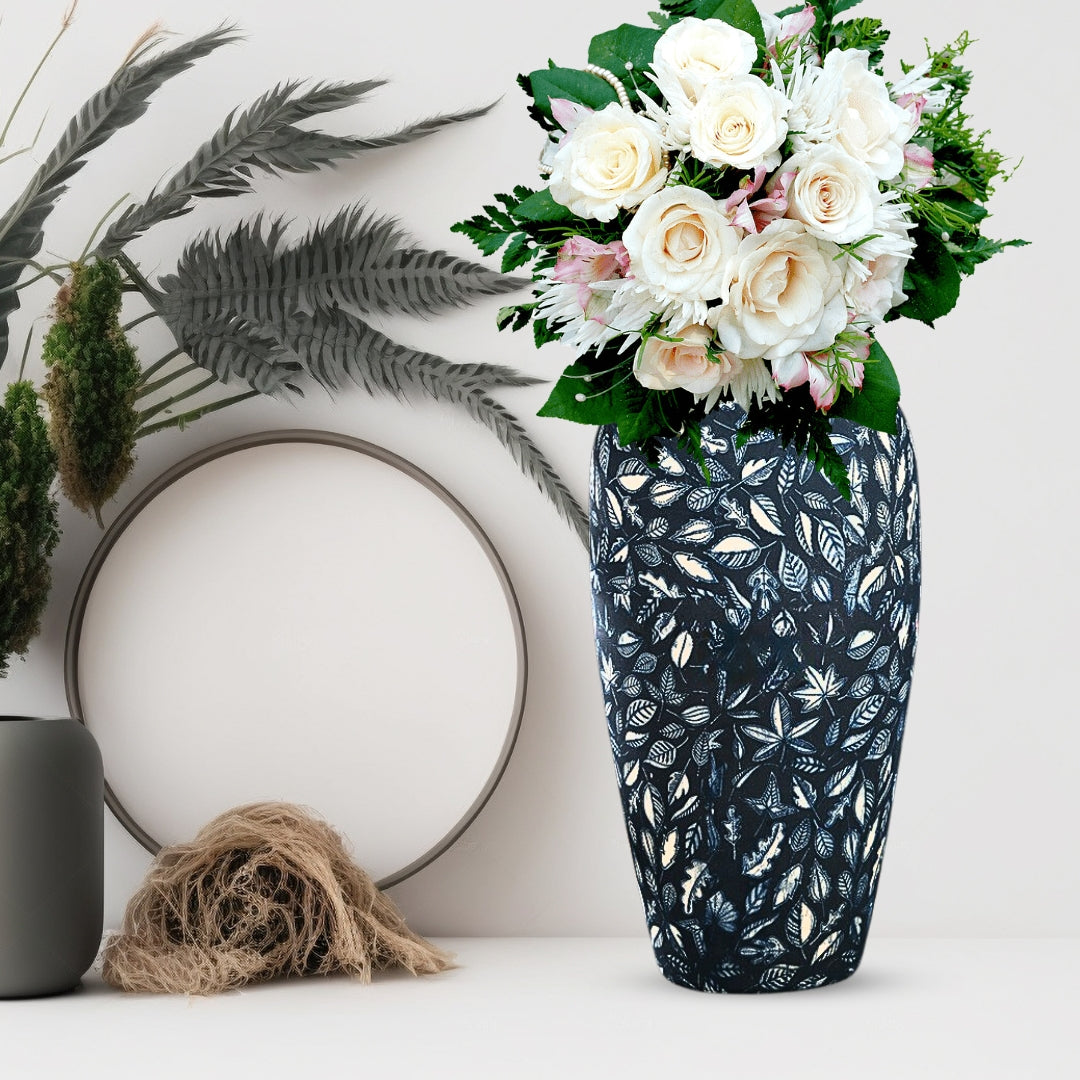 35x17cm Blue Large Ceramic Flower Vase Elegant Living Room Home Decor