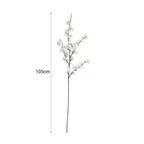67cm Blue Glass Floor Vase with 10pcs White Artificial Flower Set