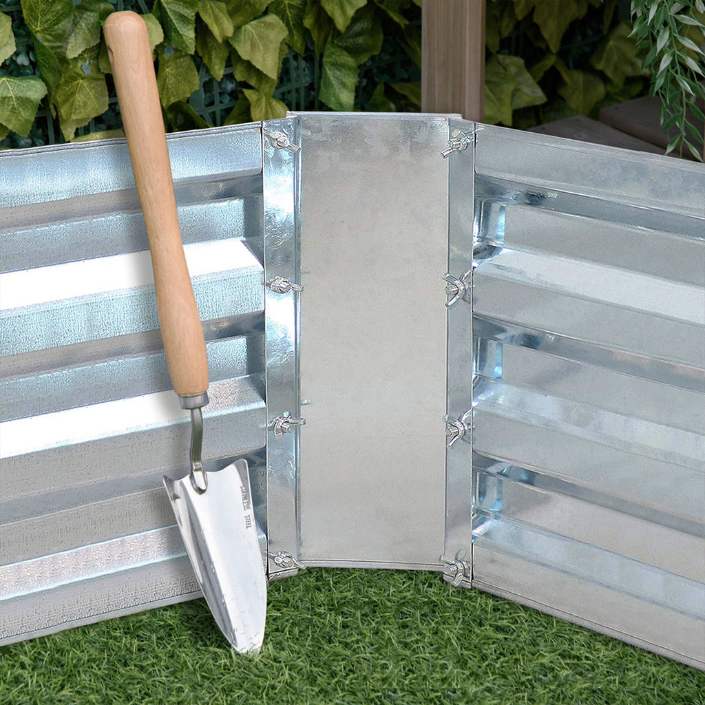 60cm Square Galvanized Raised Garden Bed Silver