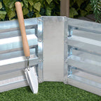 60cm Square Galvanized Raised Garden Bed Silver