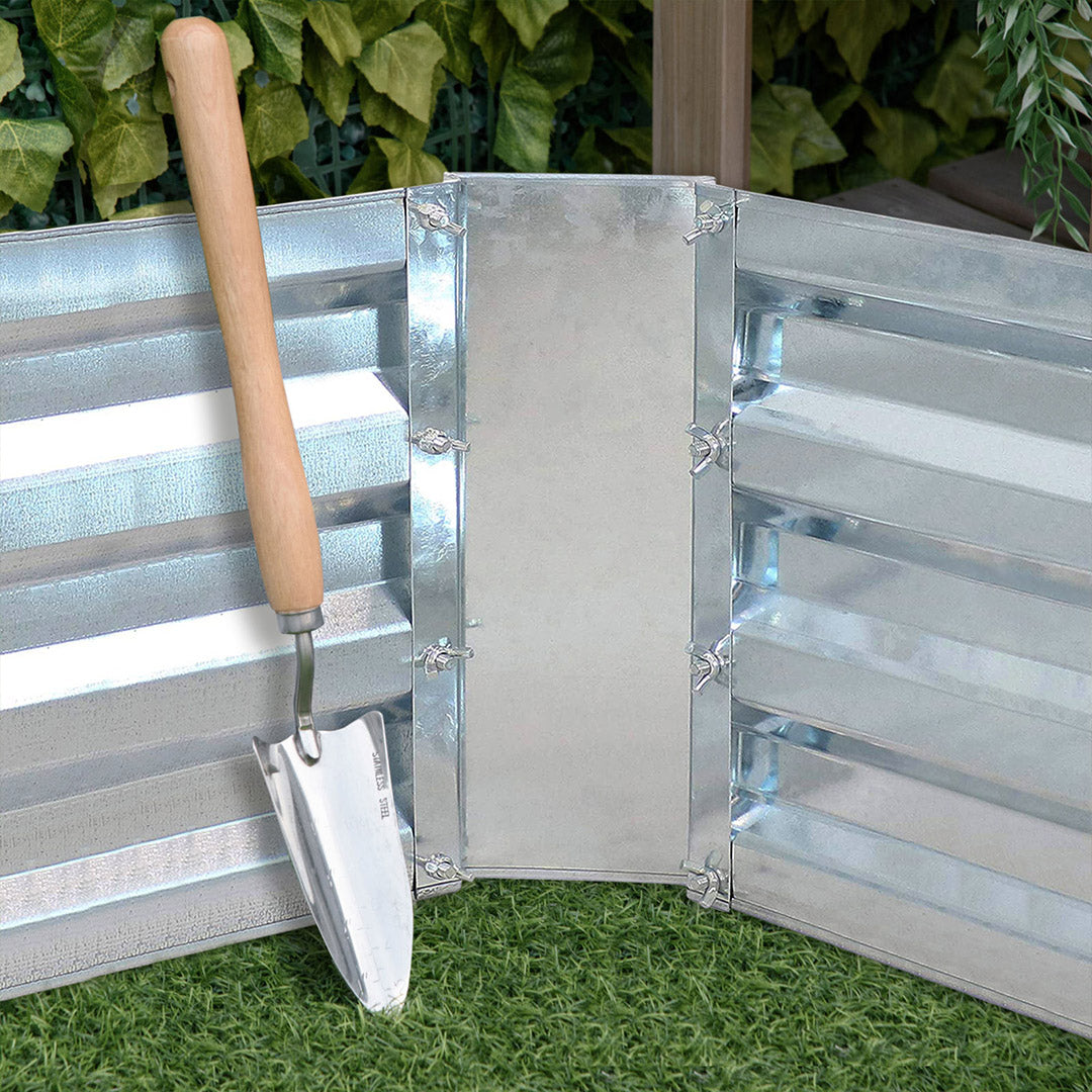 60cm Square Galvanized Raised Garden Bed Silver