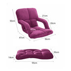 Foldable Floor Recliner Lazy Chair with Armrest - Magenta
