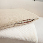 SOGA 45cm Beige Chevron Square Cushion Soft Leaning Plush Backrest Throw Seat Pillow