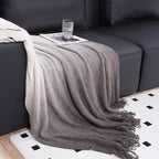 SOGA 2X 127x170cm Star Grey Blanket – Gradient Tassel Throw