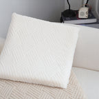 SOGA 2X 45cm White Chevron Soft Leaning Plush Seat Pillow