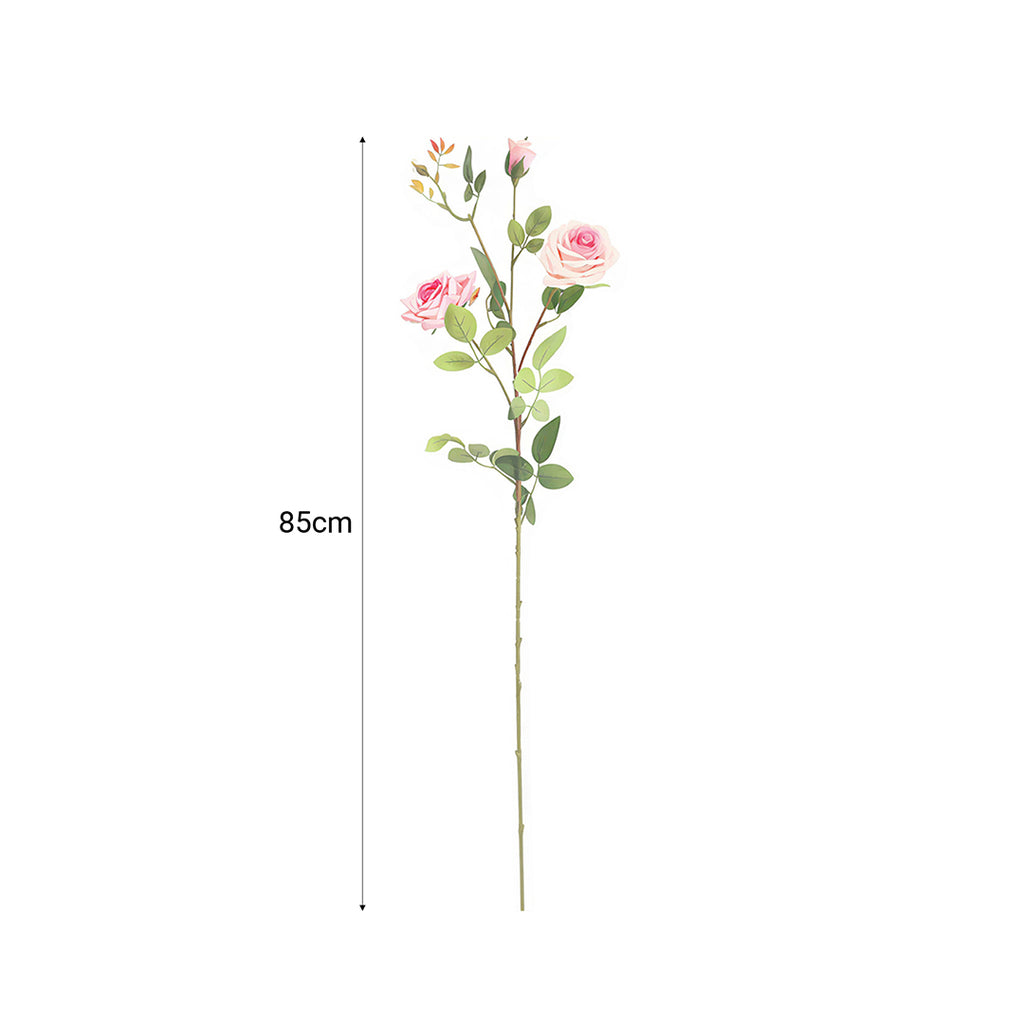 85cm Blue Glass Floor Vase and 12pcs Pink Artificial Flower Set