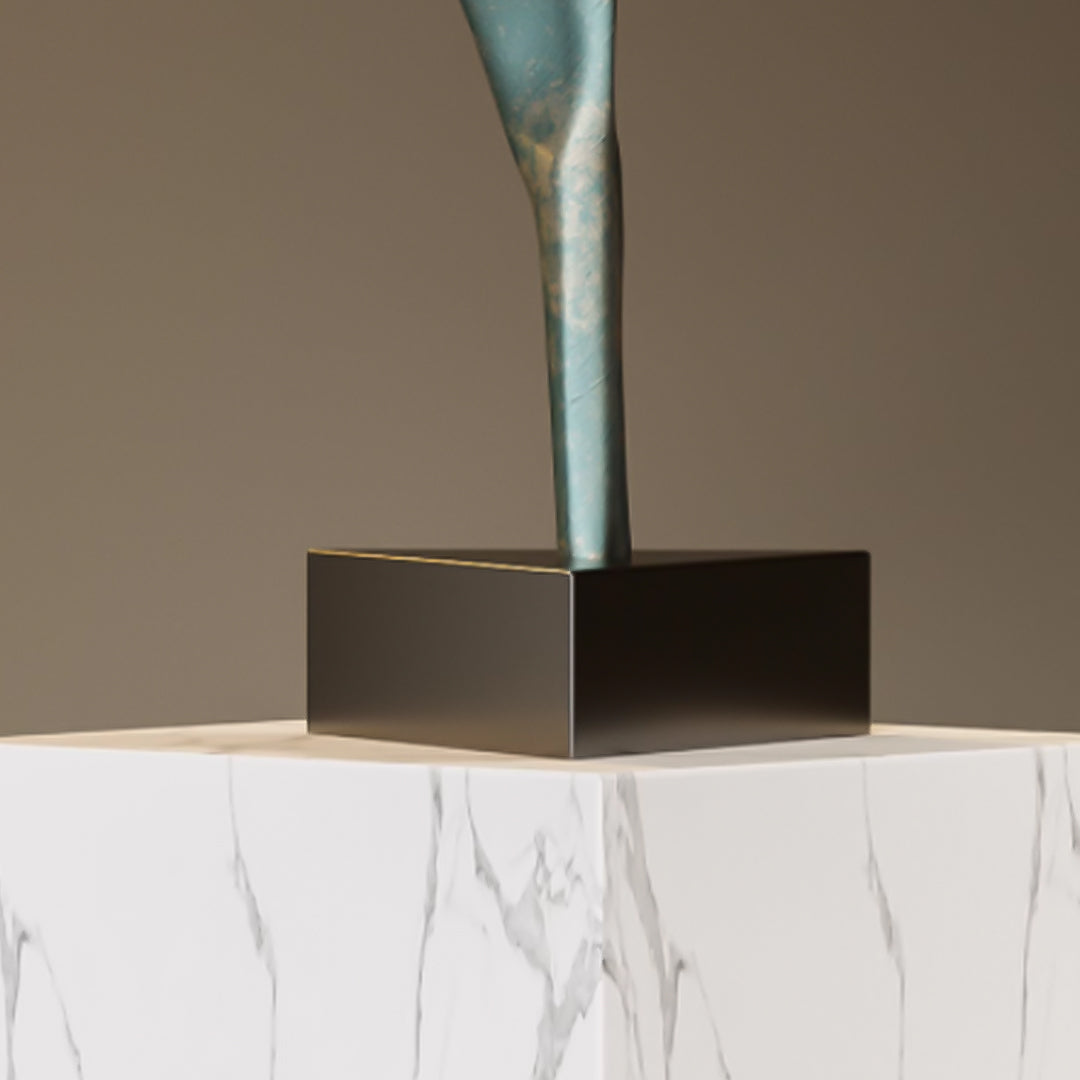 SOGA 65cm Grey Modern Abstract Dancer Sculpture with Black Base for Home Décor