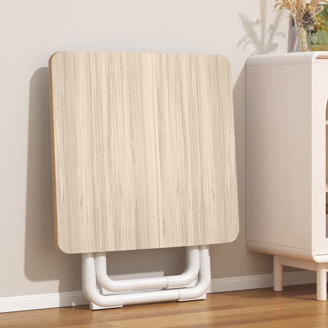 80cm Light Square Table with White Legs