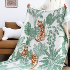 SOGA Tropical Leaf Print Throw Blanket 130x180cm Soft Polyester