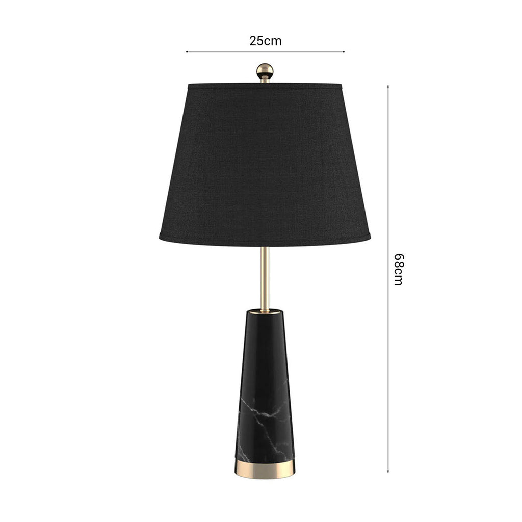 68cm Black Marble Table Lamp