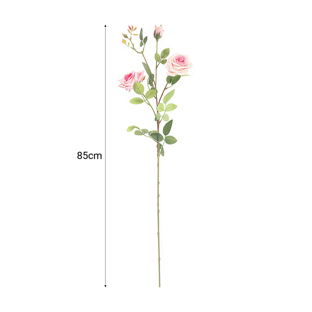 67cm Green Glass Floor Vase and 12pcs Pink Artificial Flower Set