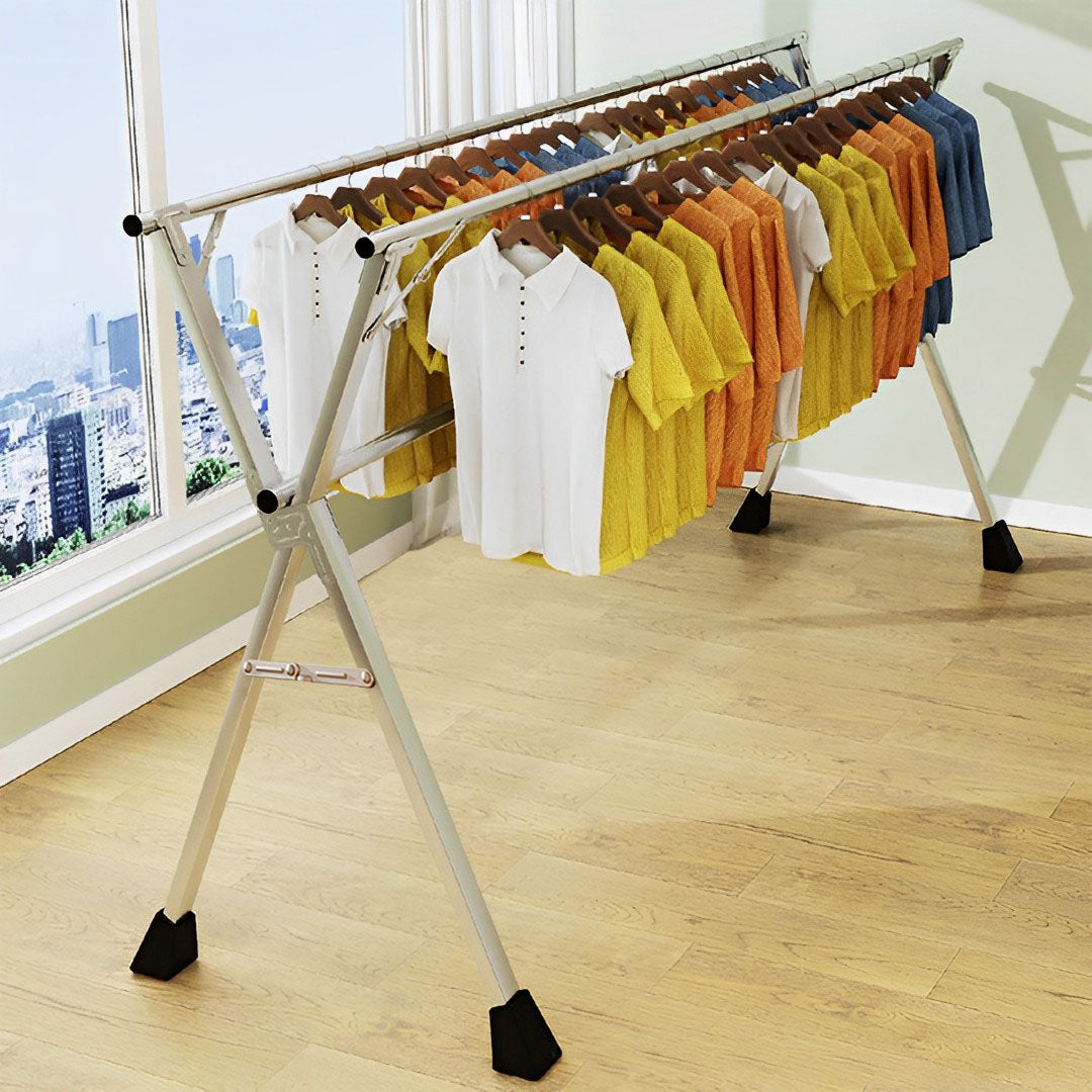 2.0m Portable Standing Clothes Drying Rack 3 Poles