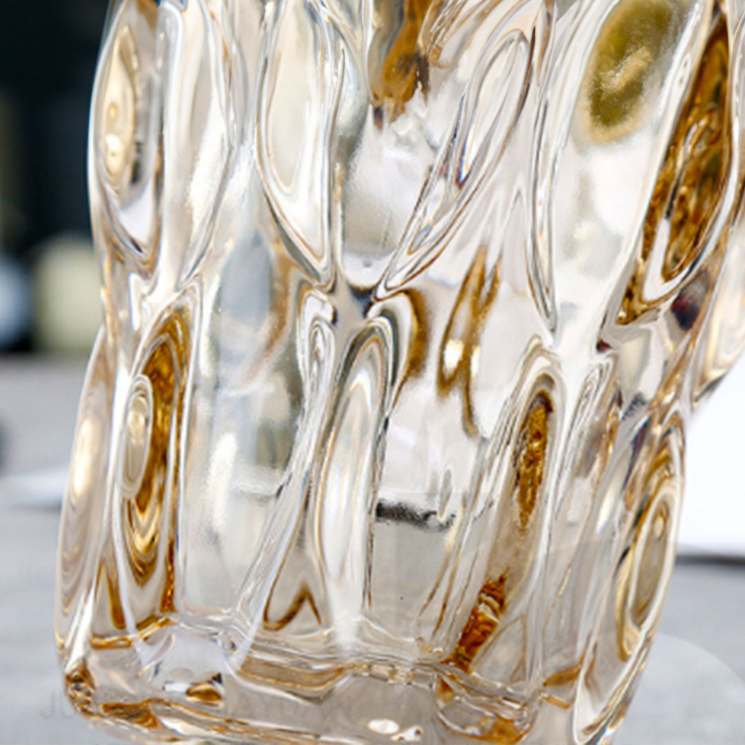 29.8cm Golden Amber Glass Crystal Vase