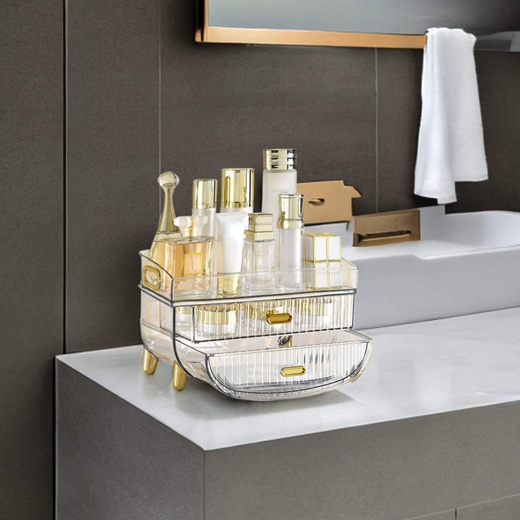 3 Tier Transparent Multifunctional Countertop Cosmetic Storage Organiser