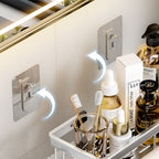 Silver Wall-Mounted Rectangular Bathroom Rack