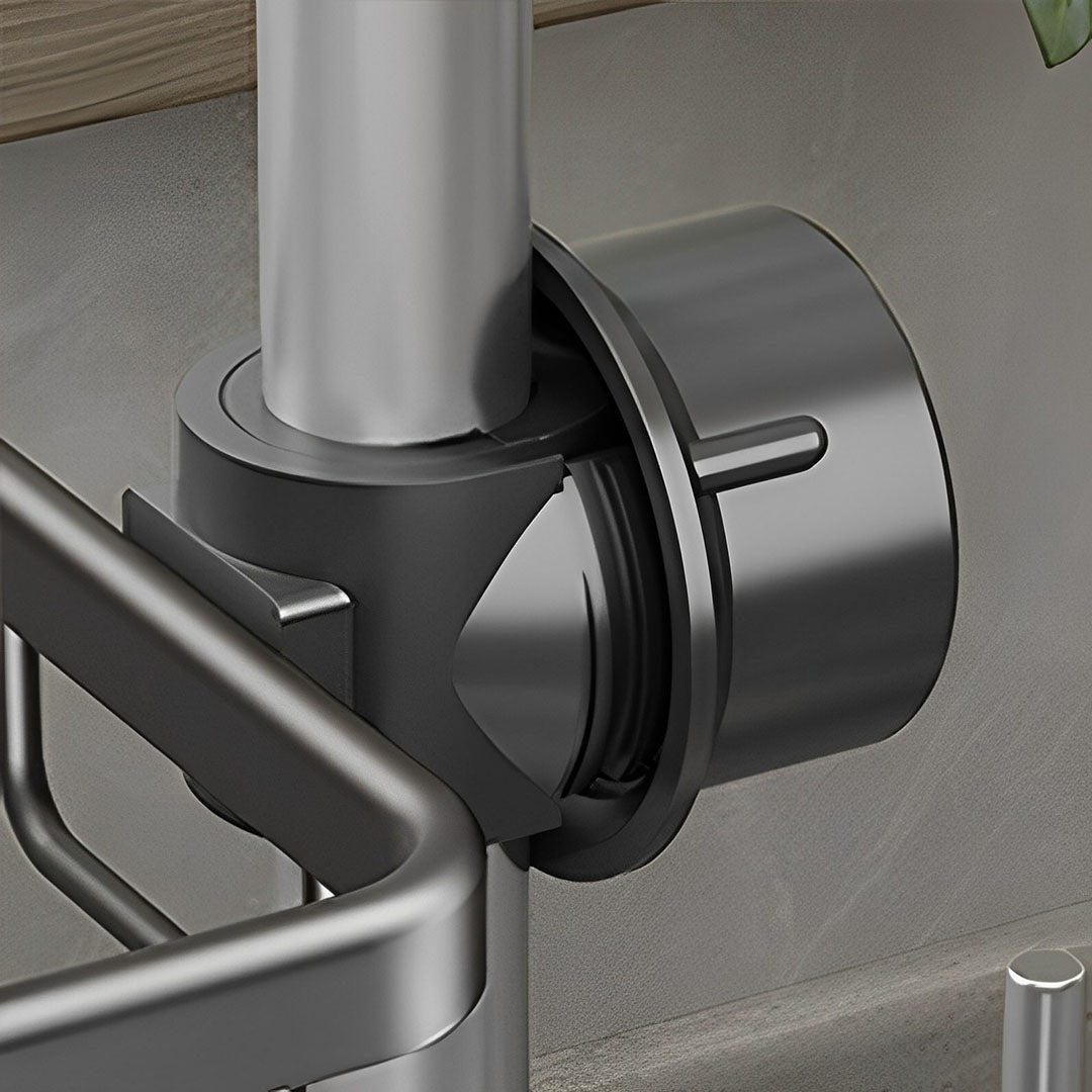 Dark Grey Single Kitchen Sink Faucet Organiser