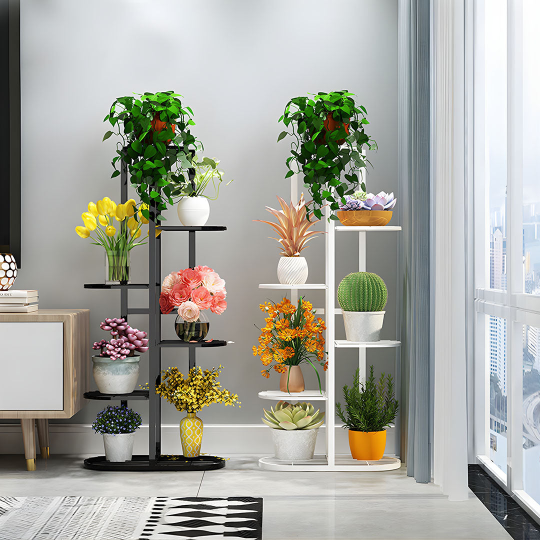 8 Tier White Metal Plant Rack