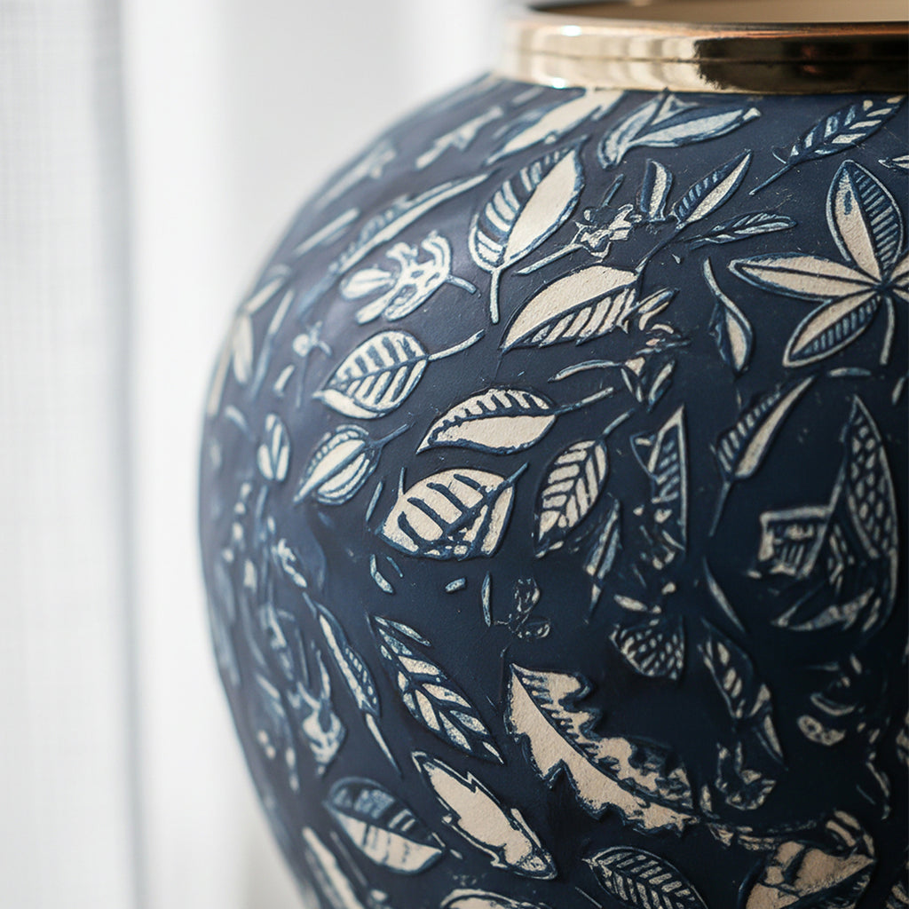 21x22cm Blue Small Ceramic Flower Vase Elegant Living Room Home Decor