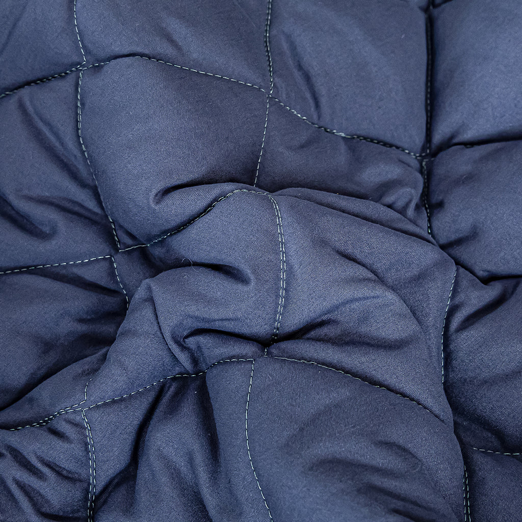138cm Blue Wide Cross-Hatch Mattress Cover