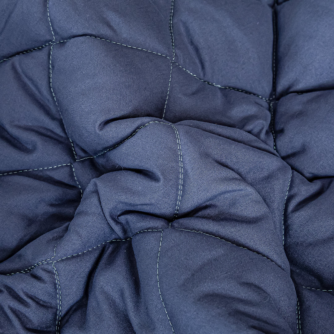 138cm Blue Wide Cross-Hatch Mattress Cover