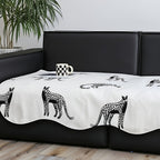 SOGA Two-Seater White Leopard Print 90x160cm Throw Blanket Sofa Cover