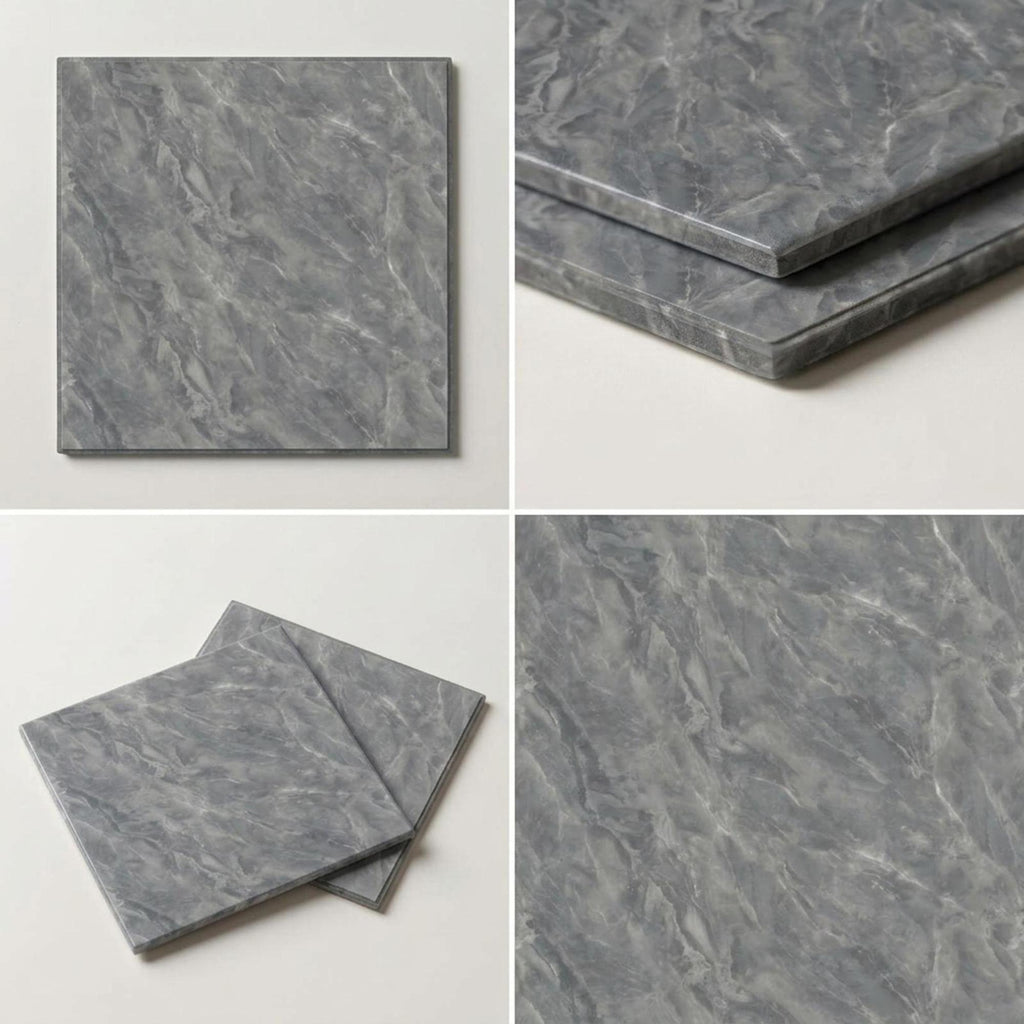 SOGA Peel & Stick Floor and Wall Tiles 30 x 30cm 10 Pack Grey Faux Marble