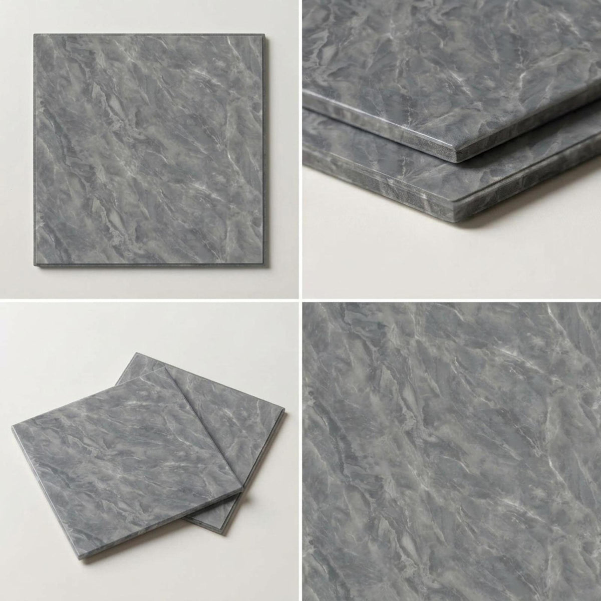 SOGA Peel & Stick Floor and Wall Tiles 30 x 30cm 10 Pack Grey Faux Marble