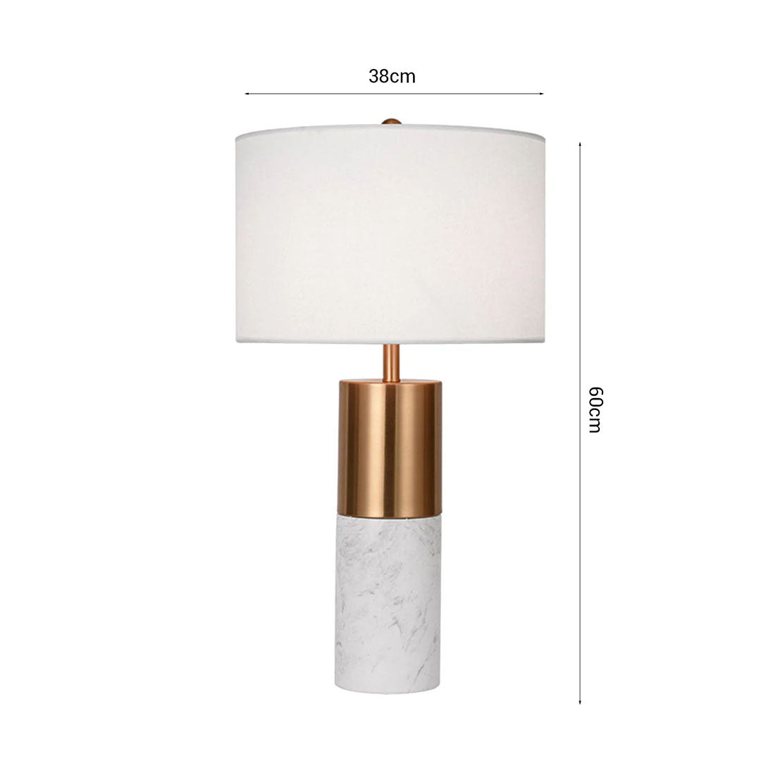 60cm White Marble Table Lamp