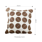 45cm Brown Leather Square Pillow