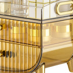 3 Tier Golden Yellow Multifunctional Countertop Cosmetic Storage Organiser