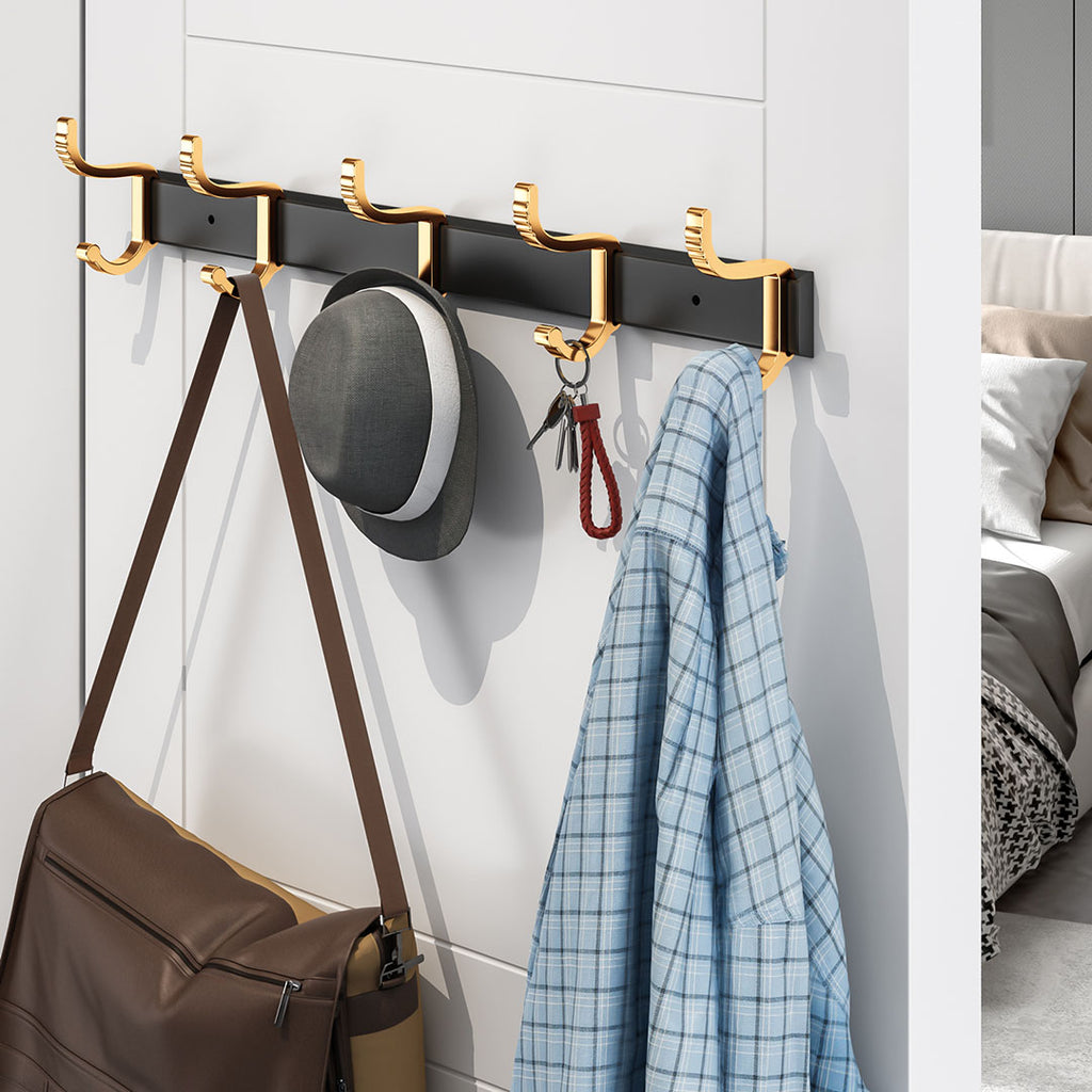41cm Wall Mounted Towel Rack with Durable Hooks